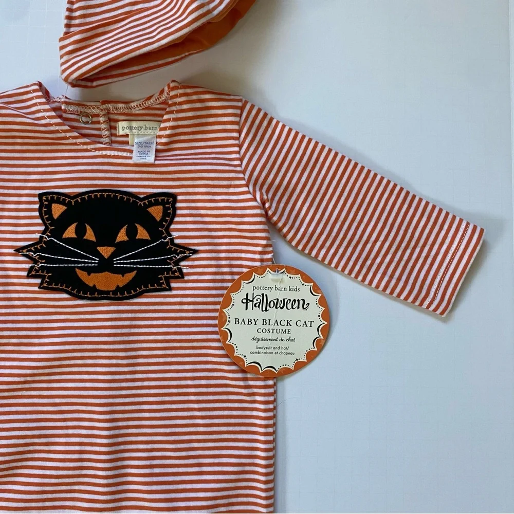 Pottery Barn Kids Halloween Outfit Size 3 6 Months NWT 2 Piece Matching Hat NEW